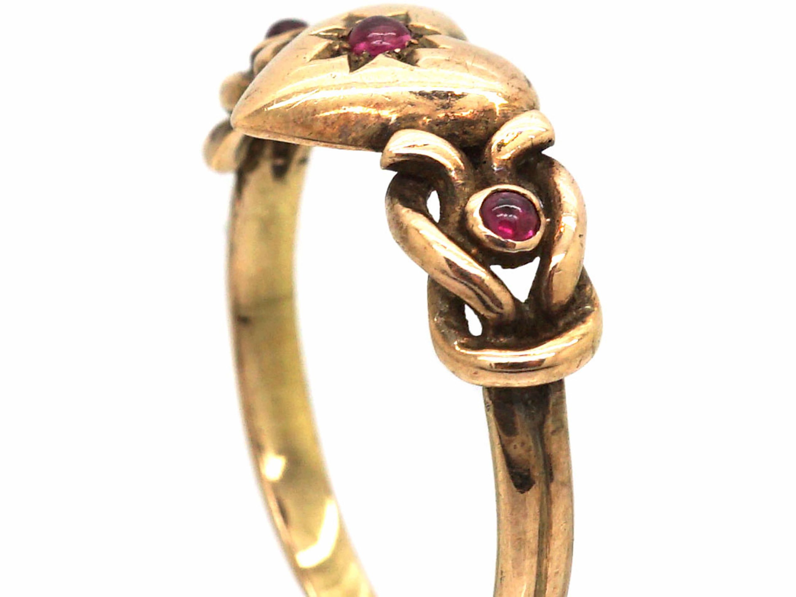 Early 20th Century 8ct Gold Ring with Heart & Knot Motif set with ...