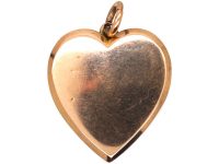 Edwardian 9ct Gold Plain Heart Shaped Locket