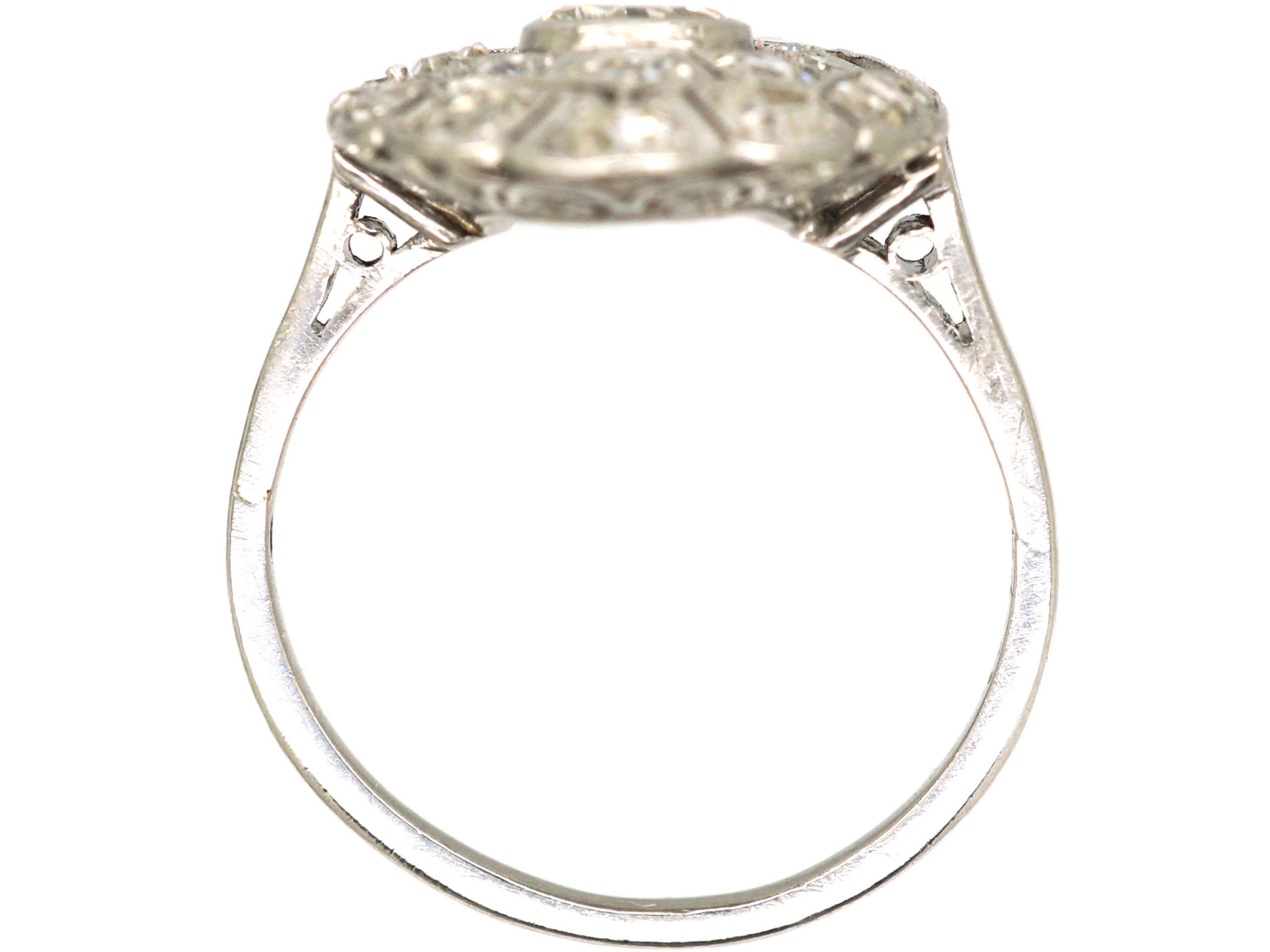 Art Deco Platinum, Large Diamond Set Oval Shaped Ring (750S) | The ...