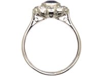 18ct White Gold & Platinum, Sapphire & Diamond Cluster Ring