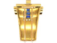 Art Deco 18ct Gold Clip by Boucheron set with Sapphires & Diamonds