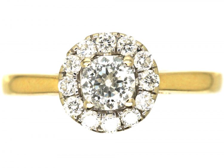 18ct Gold & Diamond Daisy Cluster Ring with Forever Engraved Inside the Shank