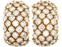 Large 18ct Gold & Diamond Half Hoop Earrings