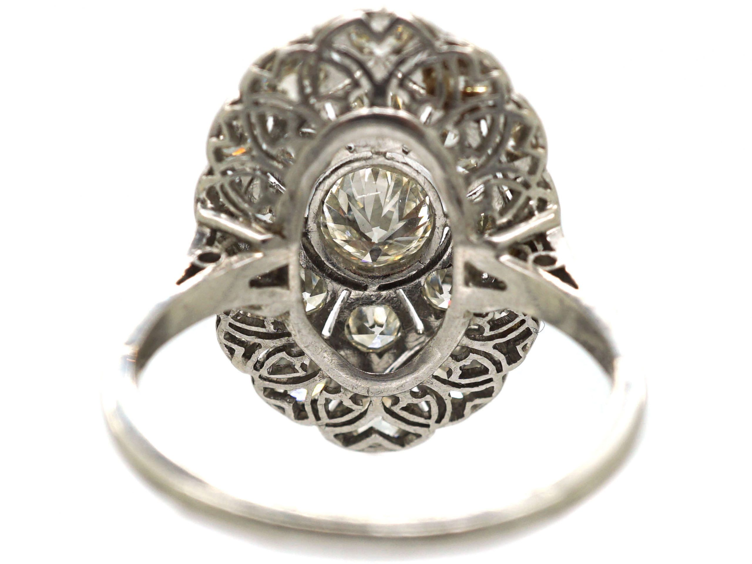 Art Deco Platinum, Large Diamond Set Oval Shaped Ring (750S) | The ...