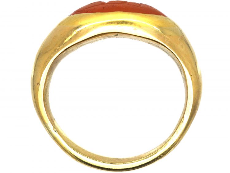 Victorian 22ct Gold Ring with a Roman Intaglio of a Melitan