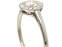 Art Deco Platinum & Diamond Round Cluster Ring