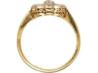 Art Deco 18ct Gold & Platinum Open Work Diamond Cluster Ring