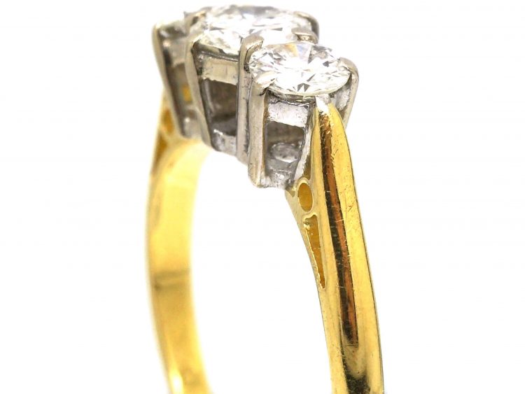 1950s 18ct Gold, Three Stone Diamond Ring