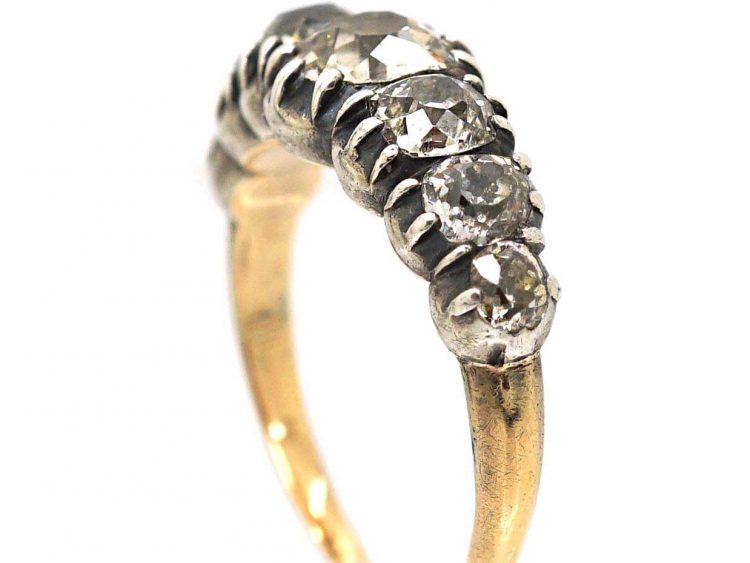 French Early 19th Century Seven Stone Diamond Ring