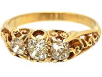 Victorian 18ct Gold,Three Stone Old Mine Cut Diamond Ring