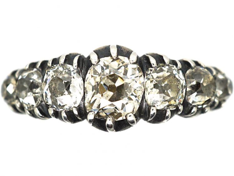 French Early 19th Century Seven Stone Diamond Ring