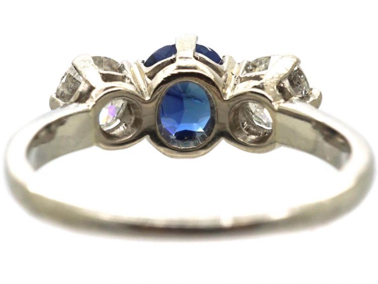 1920s Platinum, Sapphire & Diamond Three Stone Ring