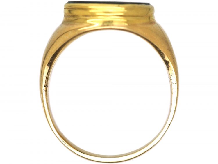 Victorian 18ct Gold & Bloodstone Ring with Bird Intaglio