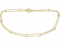 French Belle Epoque 18ct Gold Chain set with Natural Pearls