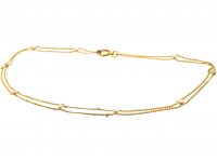 French Belle Epoque 18ct Gold Chain set with Natural Pearls
