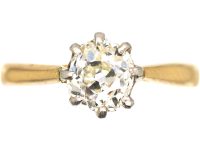 18ct Gold Old Mine Cut Diamond Solitaire Ring