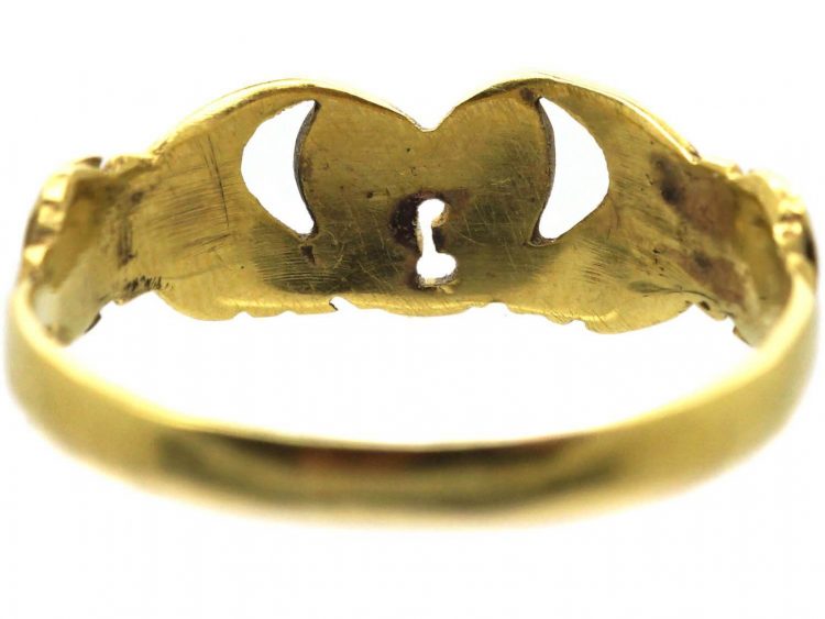 Regency 18ct Gold Fede Ring with Heart & Keyhole Motif