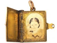 Victorian 15ct Gold Book Locket with Four Compartments