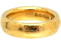 22ct Gold Wide Wedding Ring Assayed in 1920