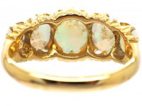Edwardian 18ct Gold, Five Stone Opal Ring