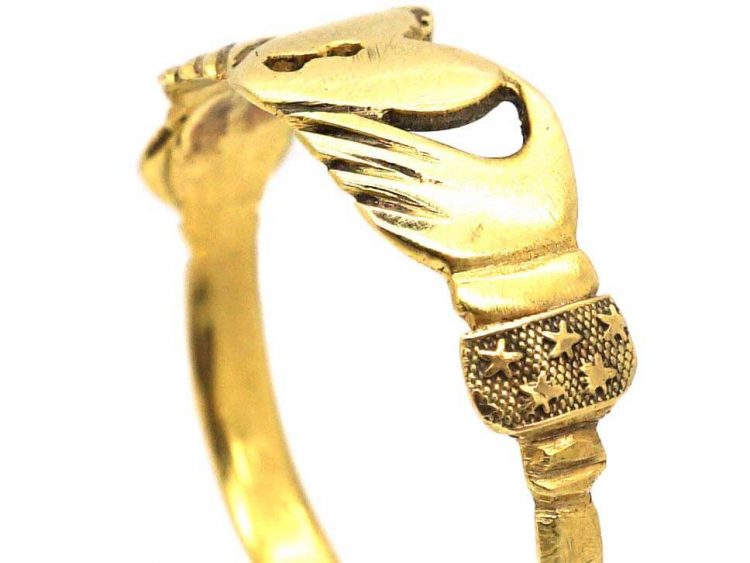 Regency 18ct Gold Fede Ring with Heart & Keyhole Motif