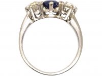 1920s Platinum, Sapphire & Diamond Three Stone Ring