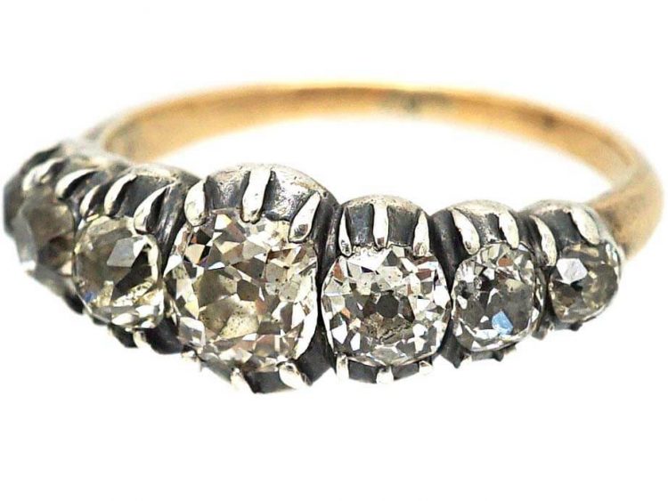 French Early 19th Century Seven Stone Diamond Ring