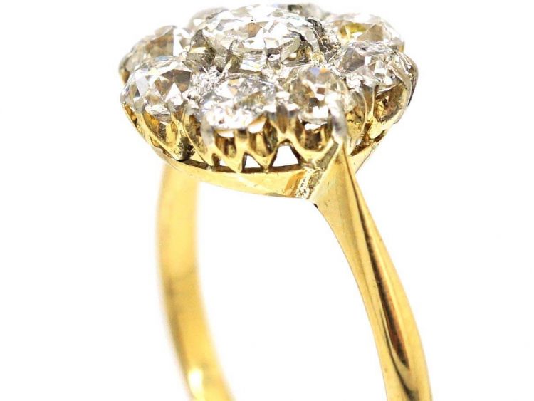1920s 18ct Gold & Platinum, Diamond Cluster Ring