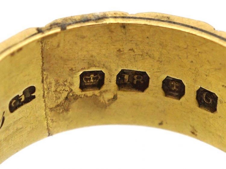 Georgian 18ct Gold & Black Enamel Memorial Ring