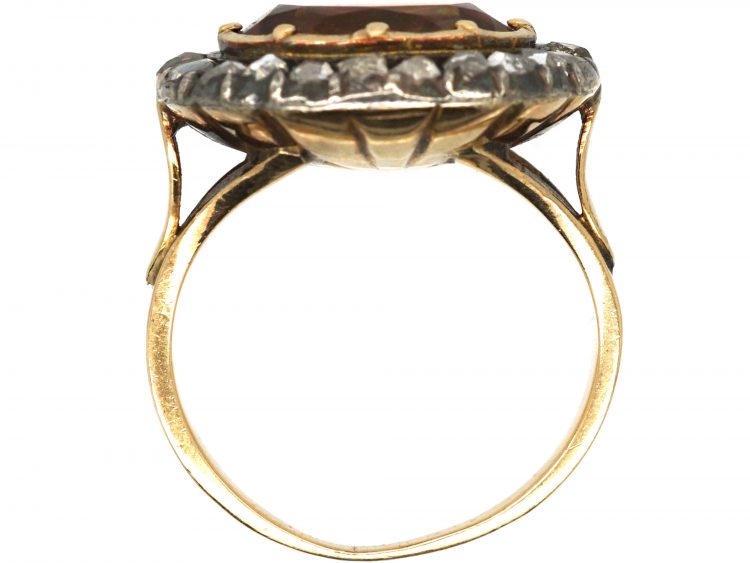 Early 19th Century 18ct Gold & Foiled Citrine & Rose Diamond Ring