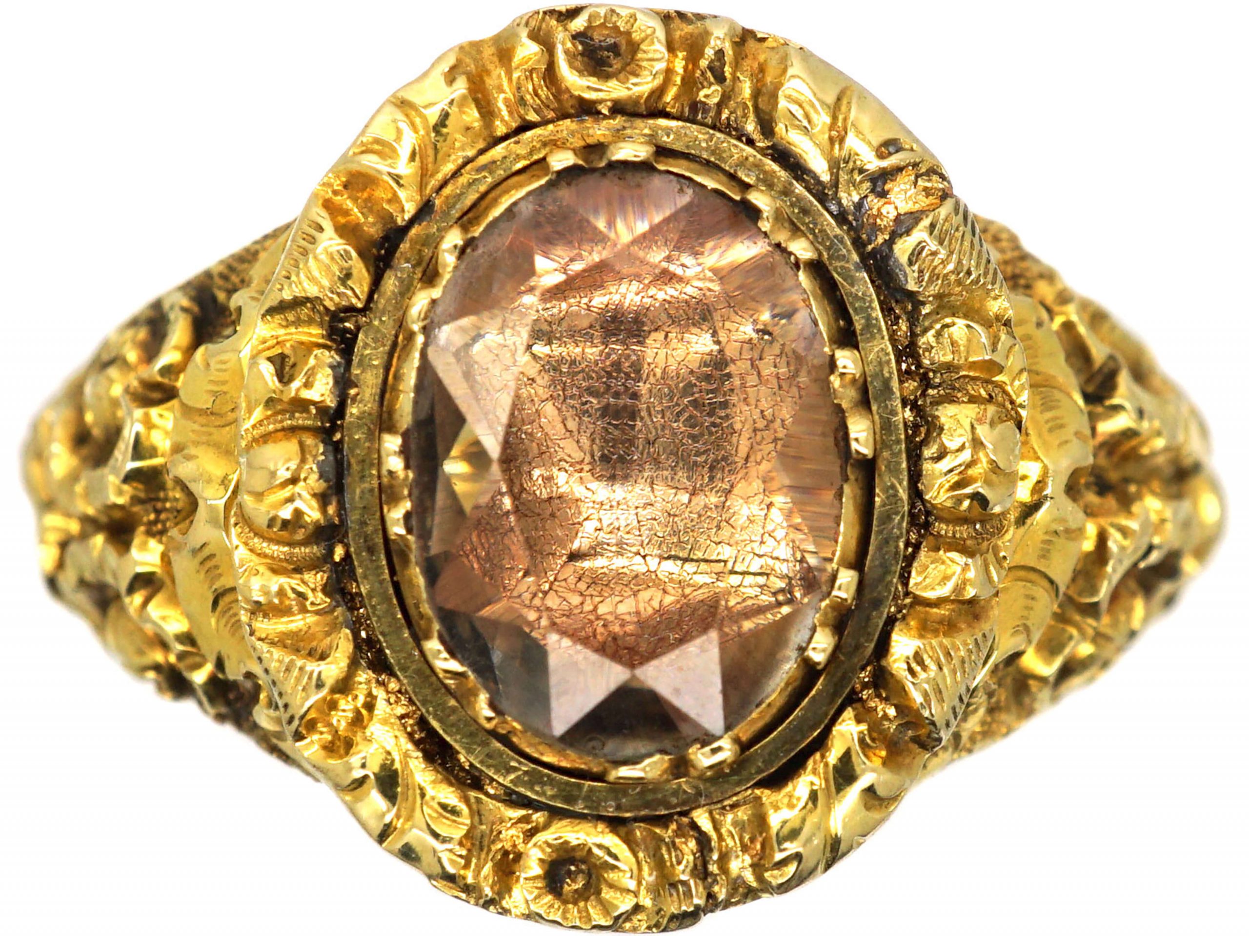 Vintage Gold Diamond and Pink Chalcedony Ring – Boylerpf