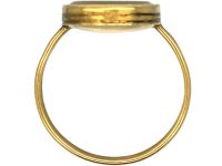 Georgian 18ct Gold Green Paste Ring with Intaglio of Janus