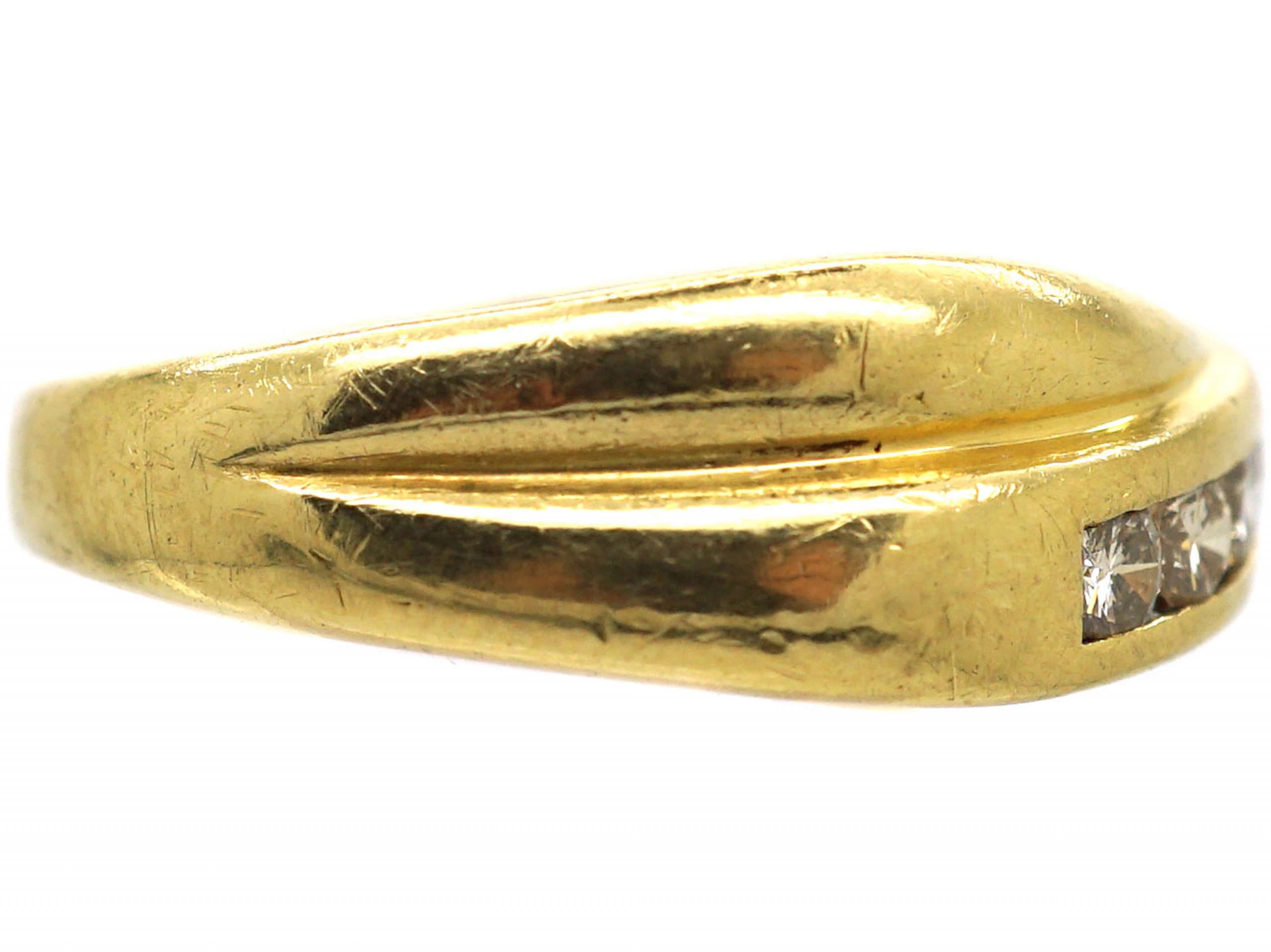 18ct Gold Crossover Ring set with Diamonds (983S) The Antique