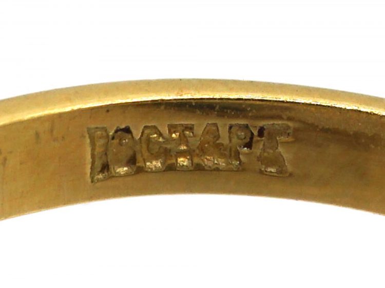 Edwardian 18ct Gold & Platinum, Diamond Cluster Ring with Diamond set Shoulders