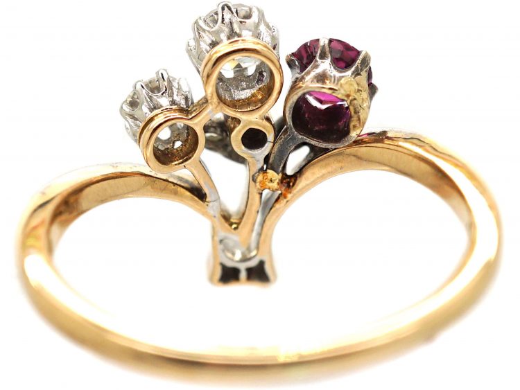 Early 20th Century 14ct Gold & Platinum Giardinetti Ring