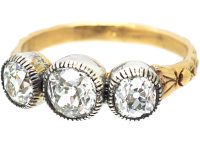 Victorian Three Stone Old European Diamond Ring