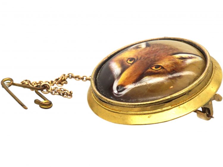 Victorian 15ct Gold, Enamelled Fox Brooch by William Essex