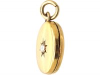 Edwardian Small Round 9ct Gold Locket set with a Natural Split Pearl