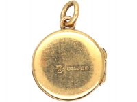 Edwardian Small Round 9ct Gold Locket set with a Natural Split Pearl