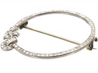 Art Deco Platinum & Diamond Circular Brooch