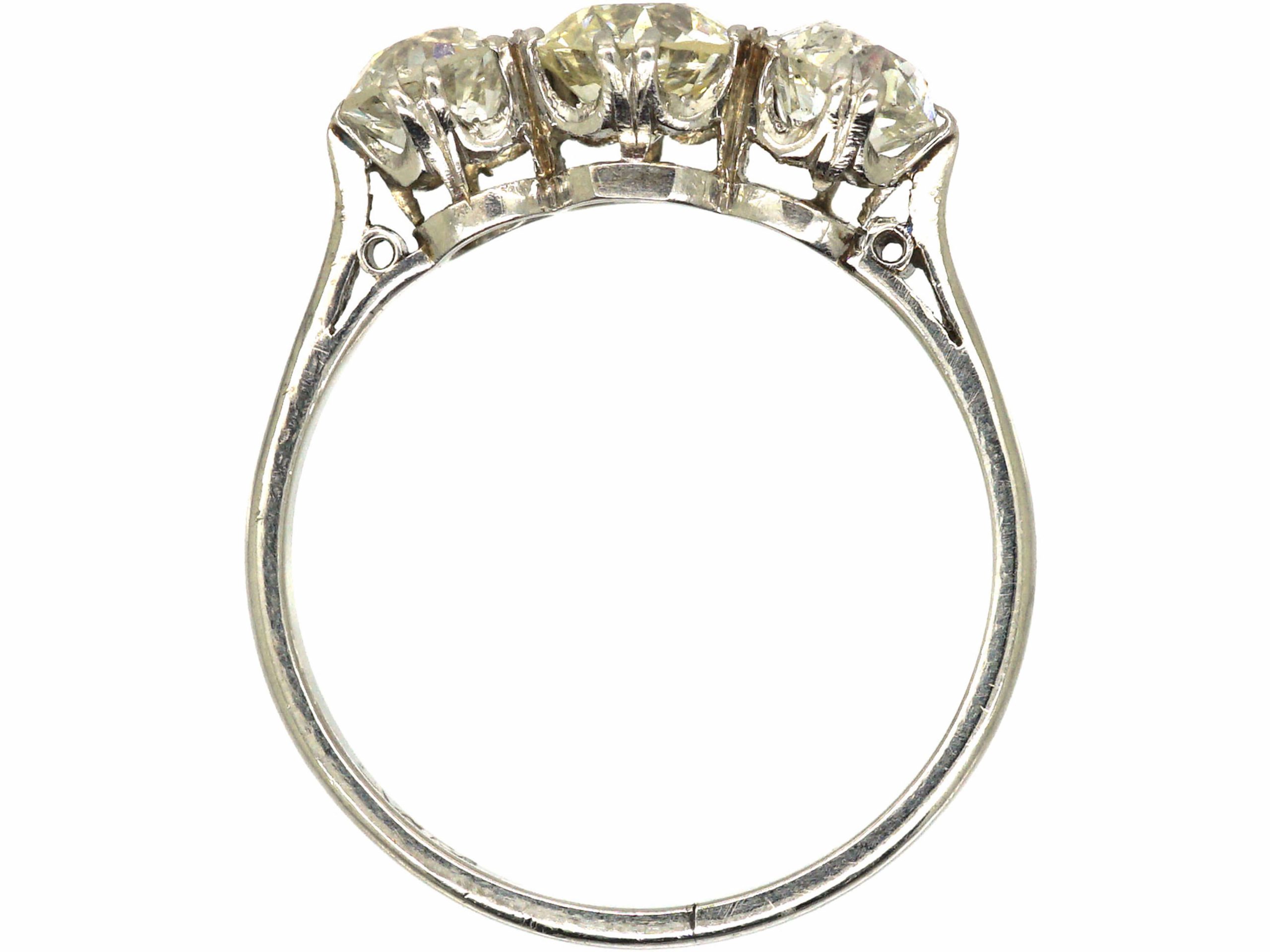 Art Deco Platinum, & Diamond Three Stone Ring (103T) | The Antique ...