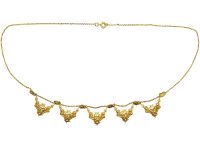French 18ct Gold, Art Nouveau Garland Necklace