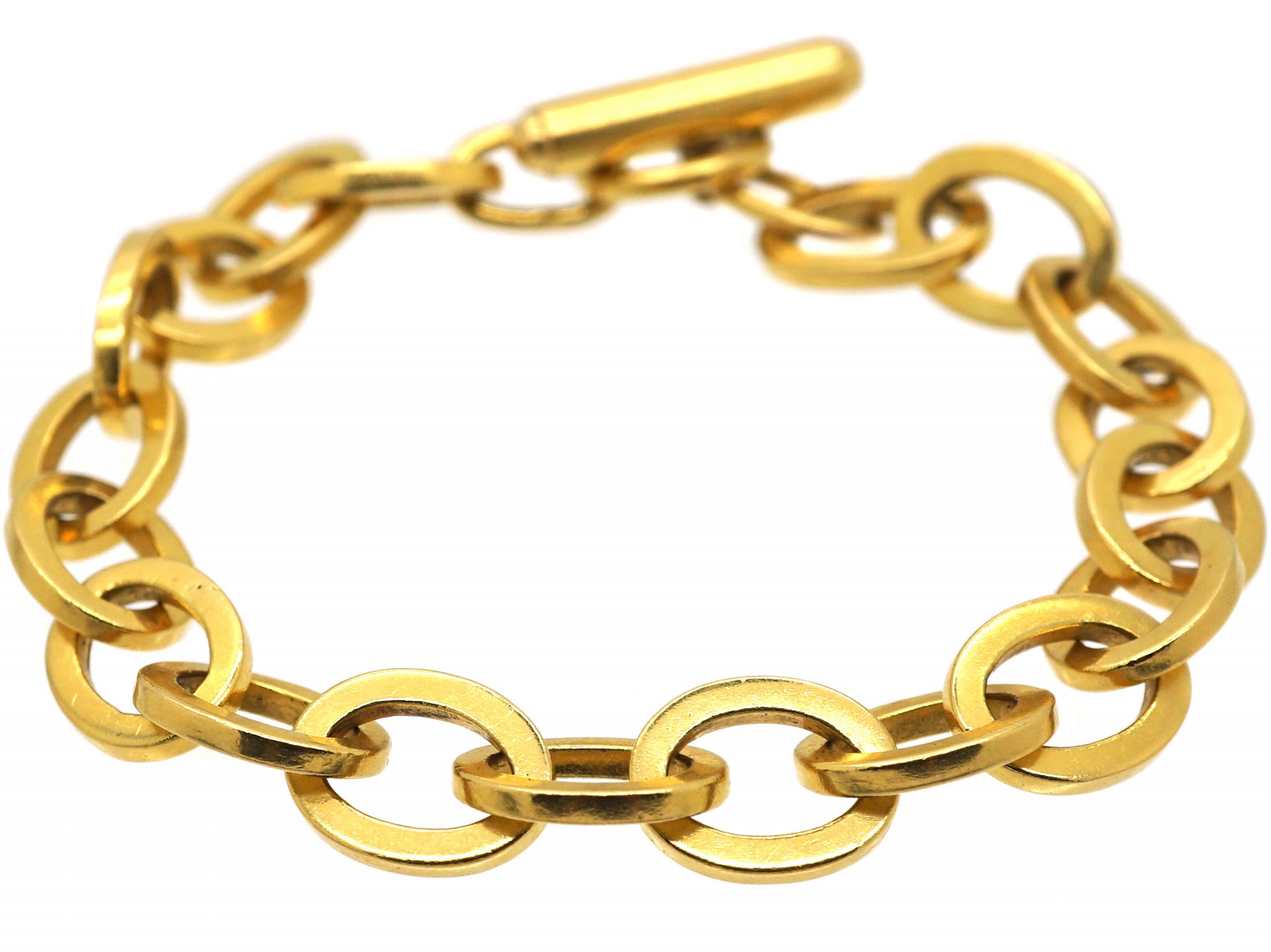 1970s 18ct Gold, Open Link Bracelet (888S) | The Antique Jewellery Company