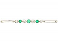 Art Deco 14ct Gold, Emerald & Diamond Bracelet