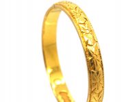 22ct Gold Wedding Ring with Flower Motif