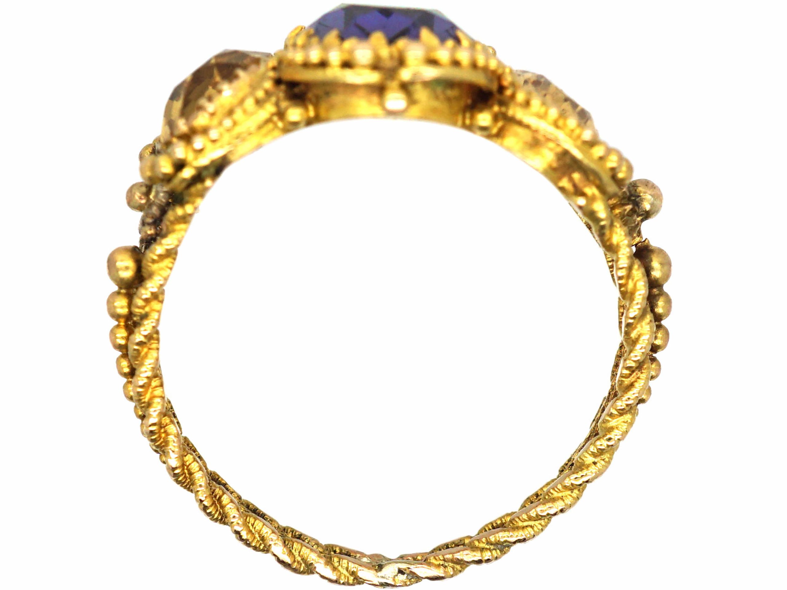 Regency 18ct Gold & Blue & Yellow Paste Ring (220T) | The Antique ...