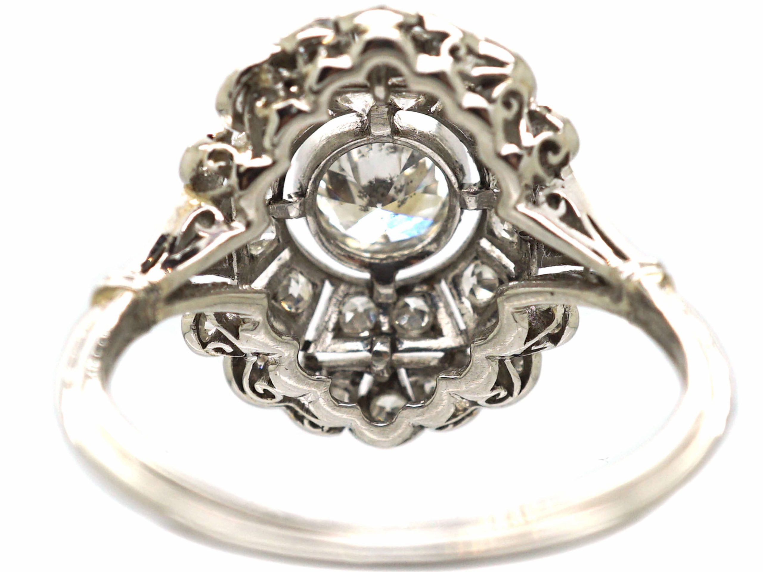 Art Deco Platinum & Diamond Ornate Ring (178T) | The Antique Jewellery ...