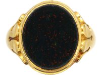 Victorian 18ct Gold Signet Ring set with a Bloodstone by Charles Green