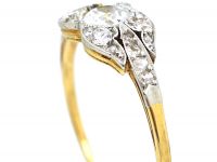 Art Deco Platinum, Ribbon Design Diamond Ring