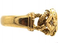 Victorian 18ct Gold Triple Knot Ring set with Three Diamonds